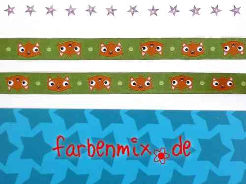 Webband Farbenmix Eichkatz 12 mm grün