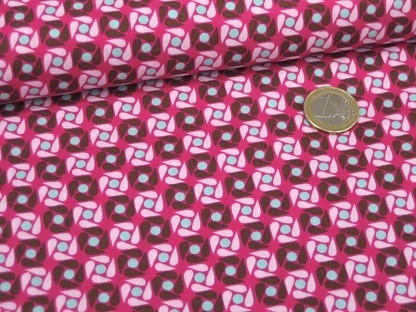 Baumwolldruck Mini-Geomuster 124.396-3009 Pink Braun
