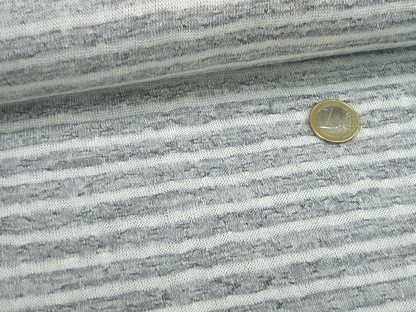 Luftiger Feinstrick "Jersey Melange Stripe" SU8214-064 Weiß Grau