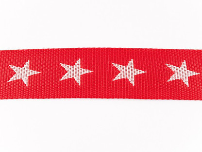 Synthetik-Gurtband Sterne 40mm 41762 Rot
