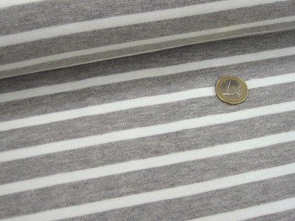 Weicher Misch-Romanit Streifen 0432-970 Grau mel. Weiß