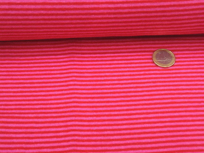 70 cm Umfang Feinstrickbündchen Ringel 41971 Rot Pink