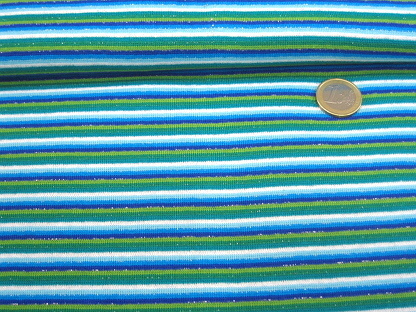 70 cm Umfang Feinstrickbündchen Lurex 31138 Blau Grün