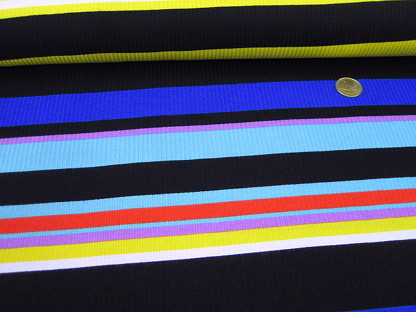 Viskose-Rippjersey "Multicolor Stripes" SU9273-001 Multi