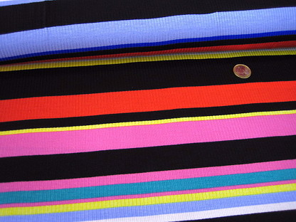 Viskose-Rippjersey "Multicolor Stripes" SU9273-002 Multi