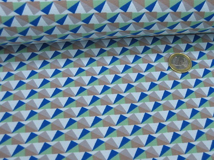 French Terry "Triangles" 01358.002 Braun Blau Grün