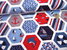 Baumwolldruck maritime Hexagons 13091/003 Blau Rot Weiß