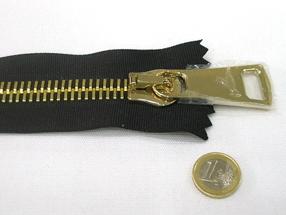 40 cm Fashion-Reißverschluss Extrabreit 1964-100 Schwarz Gold