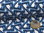 Leinen-Mischgewebe grafisch 702.906-3009 Weiß Blau