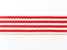 Baumwoll-Gurtband 40mm Steifen 41015 Weiß Rot