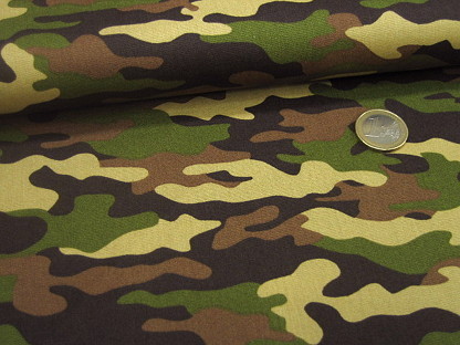 Baumwolldruck "Army Camouflage" 08218.007 Braun-Grün