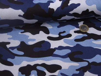 Baumwolltwill Camouflage 134.196-0802 Blau