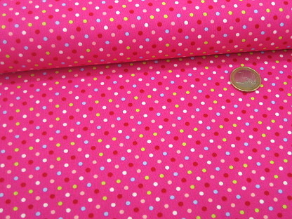 Baumwolldruck Bunte Pünktchen 134.148-0012 Pink