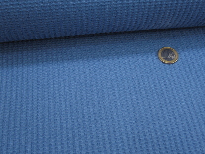 Baumwoll-Stretchjersey Waffeljersey Uni 184654 Jeansblau