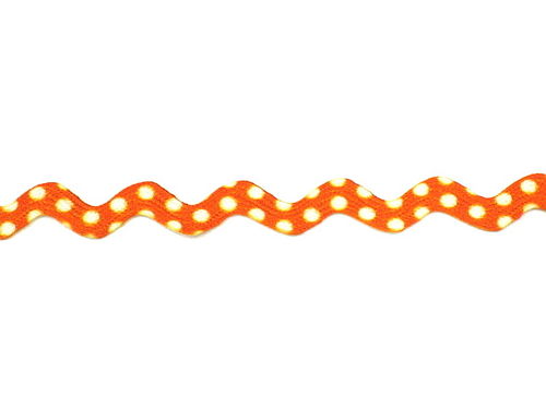 Zackenlitze 10mm Tupfen 1182-183 Orange Weiß