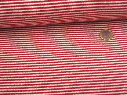 70 cm Umfang Feinstrickbündchen Ringel 131.258-5019 Rot Weiß