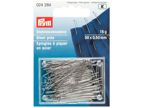 Stahl-Stecknadeln fein 0,50 x 30 mm 024284 Silber