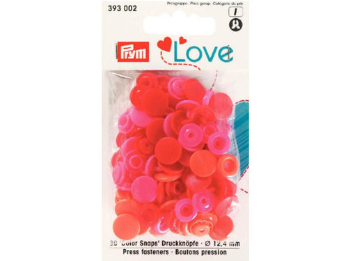Prym Love Druckknöpfe Color Snap 12,4mm Pink Rot Orange