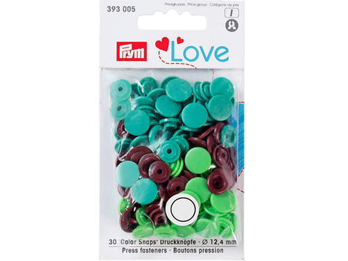 Prym Love Druckknöpfe Color Snap 12,4mm Grün Braun