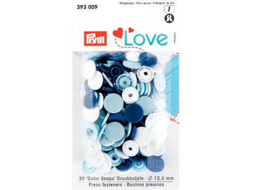 Prym Love Druckknöpfe Color Snap 12,4mm Blau Weiß Hellblau