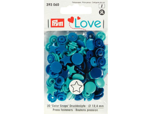 Prym Love Druckknöpfe Color Snap "Stern" 12,4mm Türkis Blau