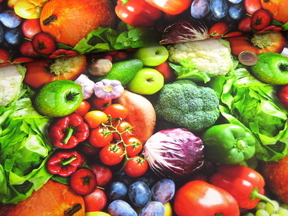 Baumwoll-Canvas "Gemüse & Obst" Digital 09808.001 Multi