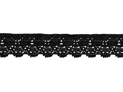 Elastische Perlonspitze 13mm 189572-000 Schwarz