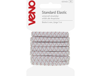 VENO Standard Elastic Gummilitze 6mm 025402 Weiß