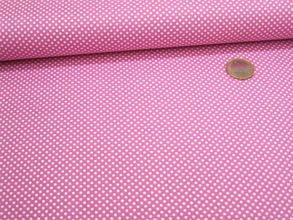 Baumwolldruck Pünktchen 133.515-0030 Pink Weiß