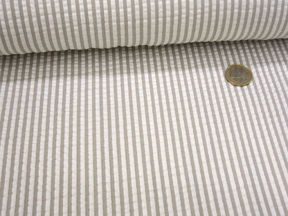 Cloqué-Jersey "Small Stripe" K47005-520 Weiß Sand