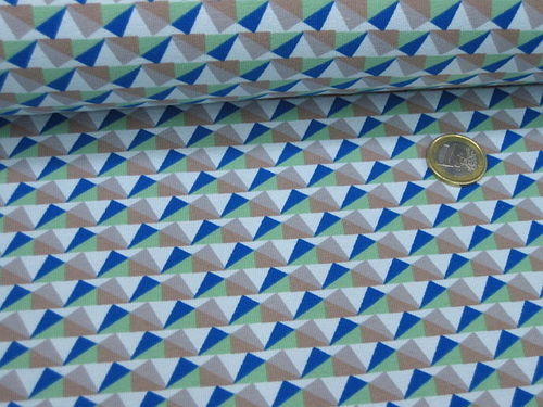 REST French Terry "Triangles" 01358.002 Braun Blau Grün