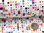 French Terry Pixels digital 8632.050 Weiß Bunt
