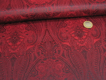 Leichter Jacquard-Futterstoff Paisley 390/10 Rot