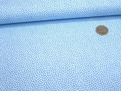Baumwolldruck "Dotty" Pünktchen 011154 Hellblau Weiß