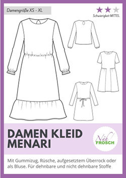 Nähfrosch Papier-Schnittmuster MENARI Damenkleid