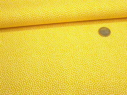 Baumwolldruck "Dotty" Pünktchen 011312 Gelb Weiß